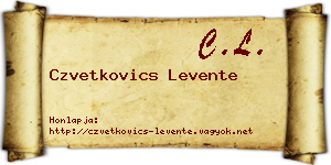 Czvetkovics Levente névjegykártya