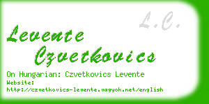 levente czvetkovics business card